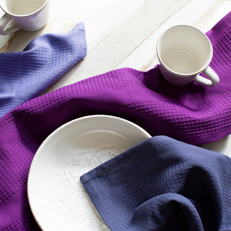 Cotton Craft 12 Pack Multicolor Kitchen Towels 16x28 Inches- Pure Cotton, Absorbent Waffle Weave - Image 5